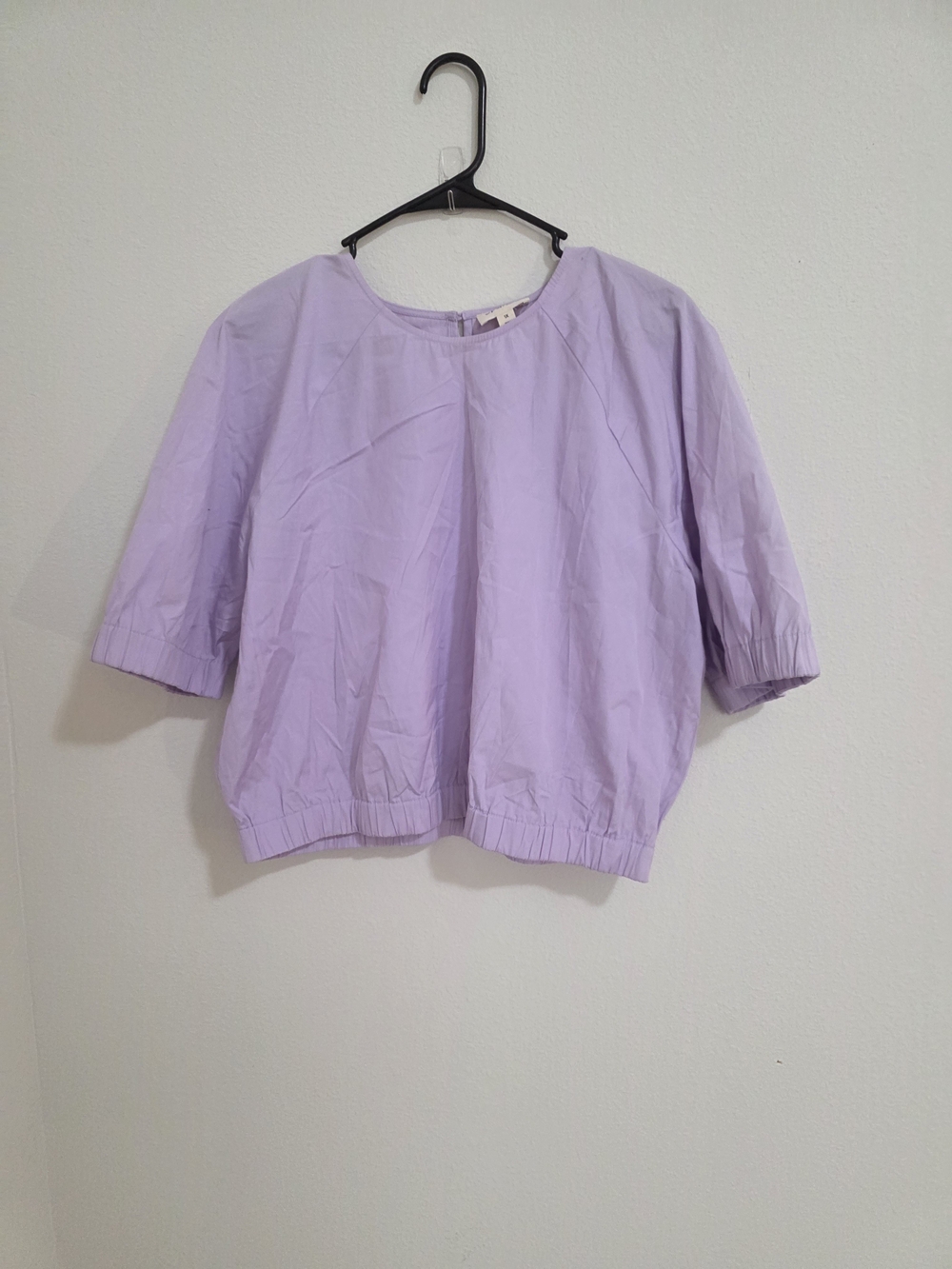 Relaxed Short-Sleeve Blouse in Light Lavender
